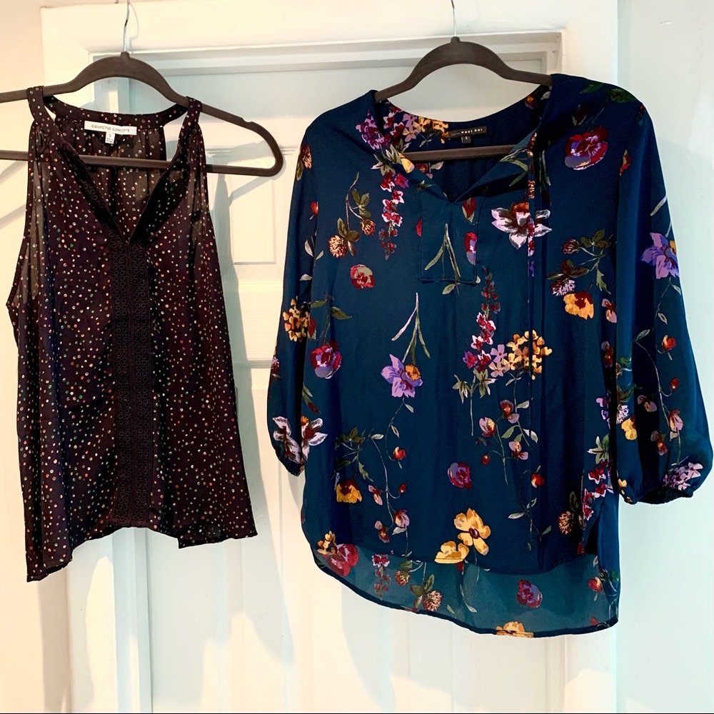 Work Shirts Floral Dots Bundle Lot